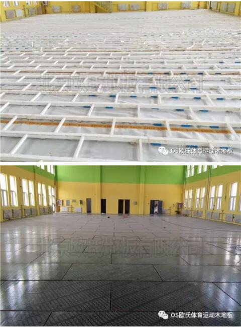 內蒙古烏海雙欣電廠籃球館木地板成功案例